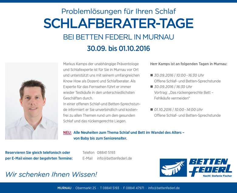 Schlafberater-Tage 2016